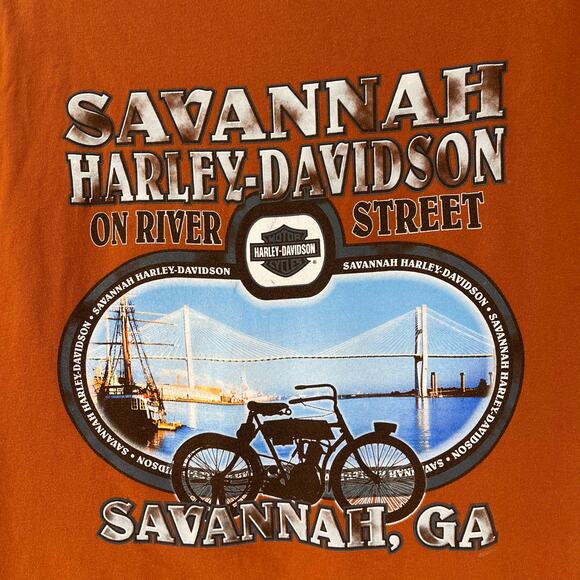 HARLEY DAVIDSON Savannah Mens  Mustcle Tank Top Sz XL Rust Orange 2010 Crew Y2k - Picture 6 of 11
